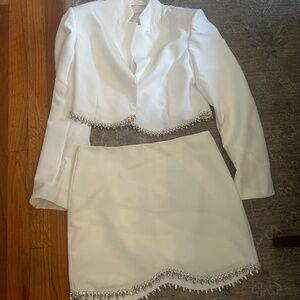 12th tribe melania white blazer and skirt set Size L